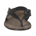 Infradito da uomo in pelle nera  - Misure disponibili: 47, 48, 52