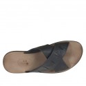 Mule pour hommes avec deux bandes en cuir noir - Pointures disponibles:  46, 47, 48, 51, 52
