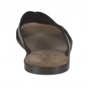Men's slipper in dark brown leather - Available sizes:  47, 48, 51