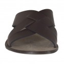 Chanclas para hombres en piel marron oscura - Tallas disponibles:  47, 48, 51