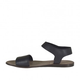 Sandalia para hombres con velcro en piel negra - Tallas disponibles:  47, 48 2