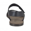 Sandalo da uomo con velcro in pelle nera - Misure disponibili: 47, 48