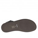 Men's sandal with velcro strap in black leather - Available sizes:  47, 48