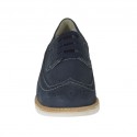 Scarpa casual stringata da uomo modello derby con lavorazione brogue in nabuk blu - Misure disponibili: 37, 47