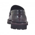 Man's loafer in maroon brush-off leather - Available sizes:  46, 47