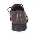 Men's laced Oxford shoe in brown leather - Available sizes:  38, 48