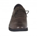Scarpa stringata modello Oxford da uomo in pelle marrone - Misure disponibili: 38, 48