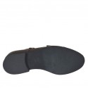 Scarpa accollata da uomo con puntale e due fibbie in pelle marrone - Misure disponibili: 48, 50