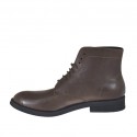 Bottines à lacets pour hommes en cuir marron - Pointures disponibles:  37, 50