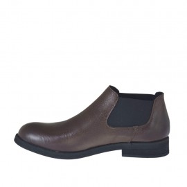 Chaussure fermée pour hommes avec elastiques en cuir marron - Pointures disponibles:  47, 50 2