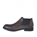 Scarpa accollata da uomo con elastici in pelle marrone - Misure disponibili: 36, 37, 47, 48, 50