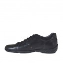 Chaussure sportif à lacets en cuir noir pour hommes avec goujons - Pointures disponibles:  47