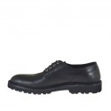 Zapato derby con cordones para hombres en piel negra - Tallas disponibles:  47