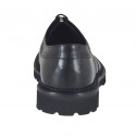Men's derby shoe with laces and wingtip decorations in black leather - Available sizes:  47