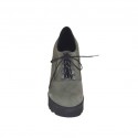 Scarpa stringata da donna in nabuk grigio tacco 10 - Misure disponibili: 42