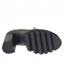 Scarpa stringata da donna in nabuk grigio tacco 10 - Misure disponibili: 42