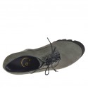Zapato para mujer con cordones en nubuk de color gris tacon 10 - Tallas disponibles:  42