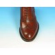 Men's laced Oxford shoe with Brogue decorations in mohogany brown leather - Available sizes:  52, 54