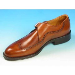 Herrenschuh mit Schnalle und Flügelkappe aus hellbraunem Leder - Verfügbare Größen:  37, 38, 39, 40, 41, 42, 44, 48, 49, 52, 53, 54 2