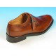 Chaussure pour hommes avec boucle et bout golf en cuir cognac - Pointures disponibles:  53