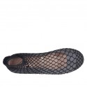 Woman's ballerina shoe with round tip in dark grey suede with net heel 1 - Available sizes:  32, 33