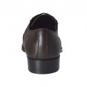 Chaussure derby elégant avec elastiques et lacets pour hommes en cuir doux marron - Pointures disponibles:  47, 50
