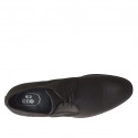 Men's elegant derby shoe with elastics and laces in smooth brown leather - Available sizes:  47, 50