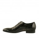 Scarpa elegante oxford da uomo con lacci in vernice liscia nera - Misure disponibili: 37, 48, 49