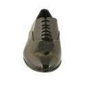Scarpa elegante oxford da uomo con lacci in vernice liscia nera - Misure disponibili: 37, 38, 47