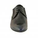 Chaussure derby elégant effilée à lacets avec elastiques pour hommes en cuir doux bleu - Pointures disponibles:  47, 50