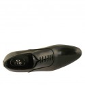 Chaussure richelieu élégant effilée pour hommes avec lacets en cuir lisse noir - Pointures disponibles:  49, 50