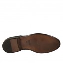 Scarpa da uomo derby elegante, stringata e con puntale floreale in pelle nera - Misure disponibili: 38