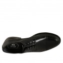 Chaussure derby pour hommes à lacets avec bout droit fleuri en cuir noir - Pointures disponibles:  38