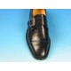 Scarpa elegante con fibbia e puntale floreale da uomo in pelle nera - Misure disponibili: 52, 53, 54