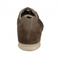 Chaussure sportif pour hommes avec lacets en daim taupe et cuir et tissu gris  - Pointures disponibles:  47