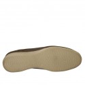 Chaussure sportif pour hommes avec lacets en daim taupe et cuir et tissu gris  - Pointures disponibles:  47
