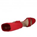 Sandalia para mujer con plataforma en tejido elastico rojo tacon 11 - Tallas disponibles:  34, 42