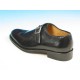 Eleganter Herrenschuh mit Schnalle und Flügelkappe aus schwarzem Leder - Verfügbare Größen:  37, 40, 44, 50, 52, 54
