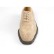 Men's laced Oxford shoe with Brogue decorations in sand beige suede - Available sizes:  52, 54