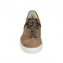 Chaussure à lacets pour hommes en daim marron et noisette - Pointures disponibles:  46