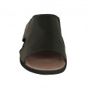 Mule pour hommes avec elastiques en cuir noir - Pointures disponibles:  46