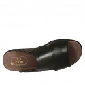 Chanclas para hombre con elasticos en piel de color negro - Tallas disponibles:  46