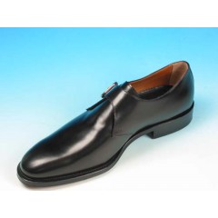 Men's elegant shoe with buckle in black leather - Available sizes:  51, 52 2