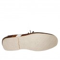 Men's laced loafer in brown, cognac brown and white leather - Available sizes:  47