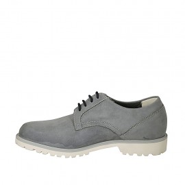 Scarpa casual stringata da uomo in nabuk grigio - Misure disponibili: 46 2