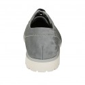 Men's casual laced shoe in grey nubuck leather - Available sizes:  46