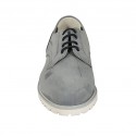 Chaussure à lacets sportif pour hommes en cuir nubuck gris - Pointures disponibles:  46