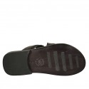 Chanclas para hombres en piel y piel estampada negra - Tallas disponibles:  36, 37, 38, 46, 47