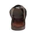 Mule pour hommes en cuir et cuir imprimé marron foncé - Pointures disponibles:  37, 38, 46, 47, 48, 49, 50