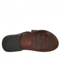Mule pour hommes en cuir et cuir imprimé marron foncé - Pointures disponibles:  37, 38, 46, 47, 48, 49, 50